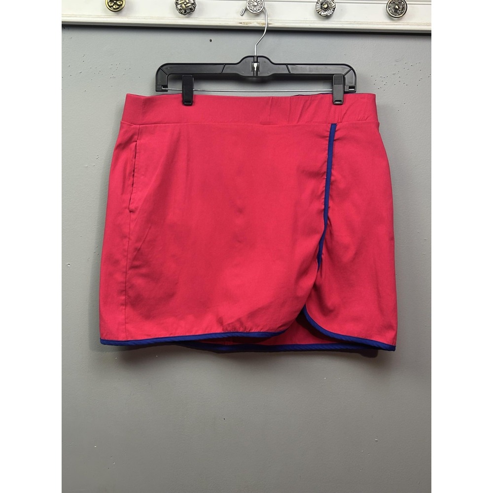 Rafaella Weekend Skort Womens XL Pink Blue Athletic Golf Stretch Pockets Shorts